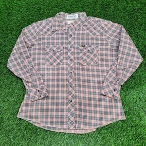 Vintage 80s Wrangler Pearl-Snap Hippie Shirt L/XL 23x28 USA